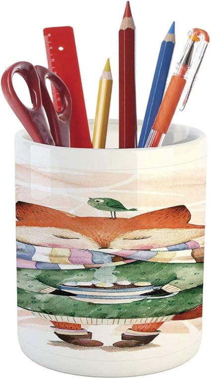 Amazon 鉛筆ペンホルダー 水彩 プリントセラミック鉛筆ペンホルダー デスクオフィスアクセサリー 抽象的な青い蝶 咲き乱れる花 ロマンチック 芸術的デザイン 装飾 ペン立て 文房具 オフィス用品