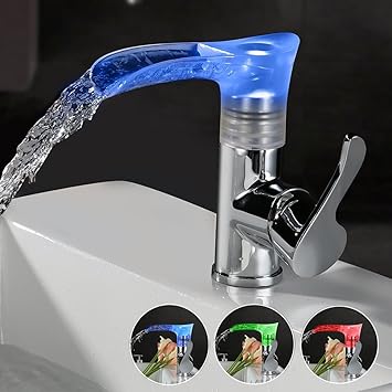 Farbwechsel Led Wasserfall Waschbecken Wasserhahn / 3 Farbwechsel Led