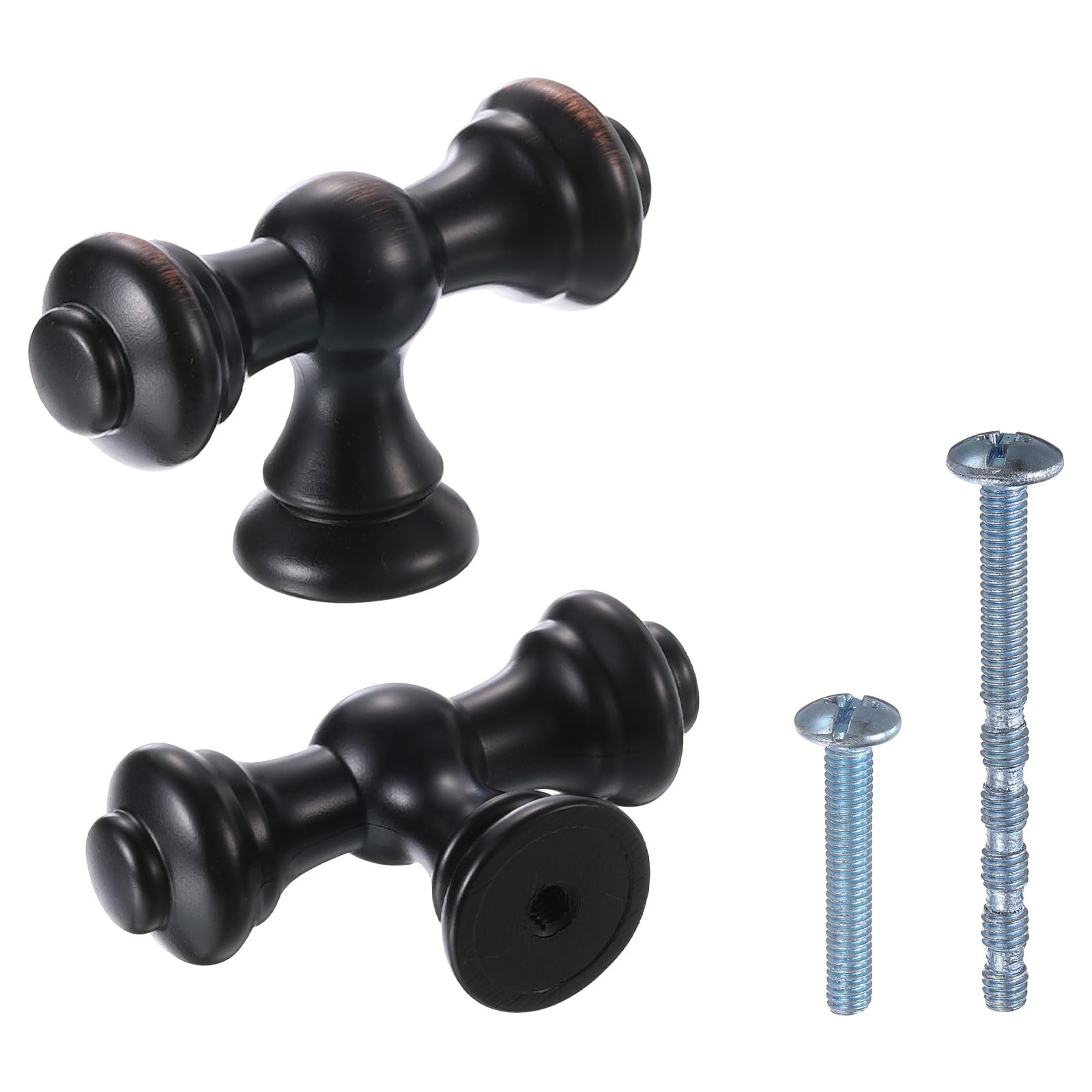 Uxcell 10pcs Oil Rubbed Bronze Kitchen Knobs, Single Hole Kitchen Drawer Handles Zinc Kitchen Dresser Knobs Drawer Straight Knobs Hardware Pulls for Kitchen Cupboard