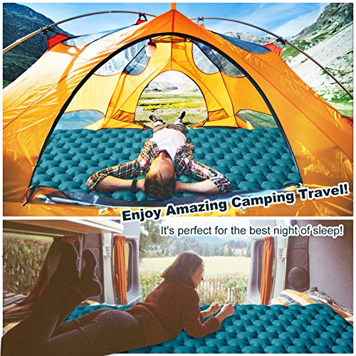 Double Sleeping Pad, MEETPEAK Foot Press Pump Inflating Camping