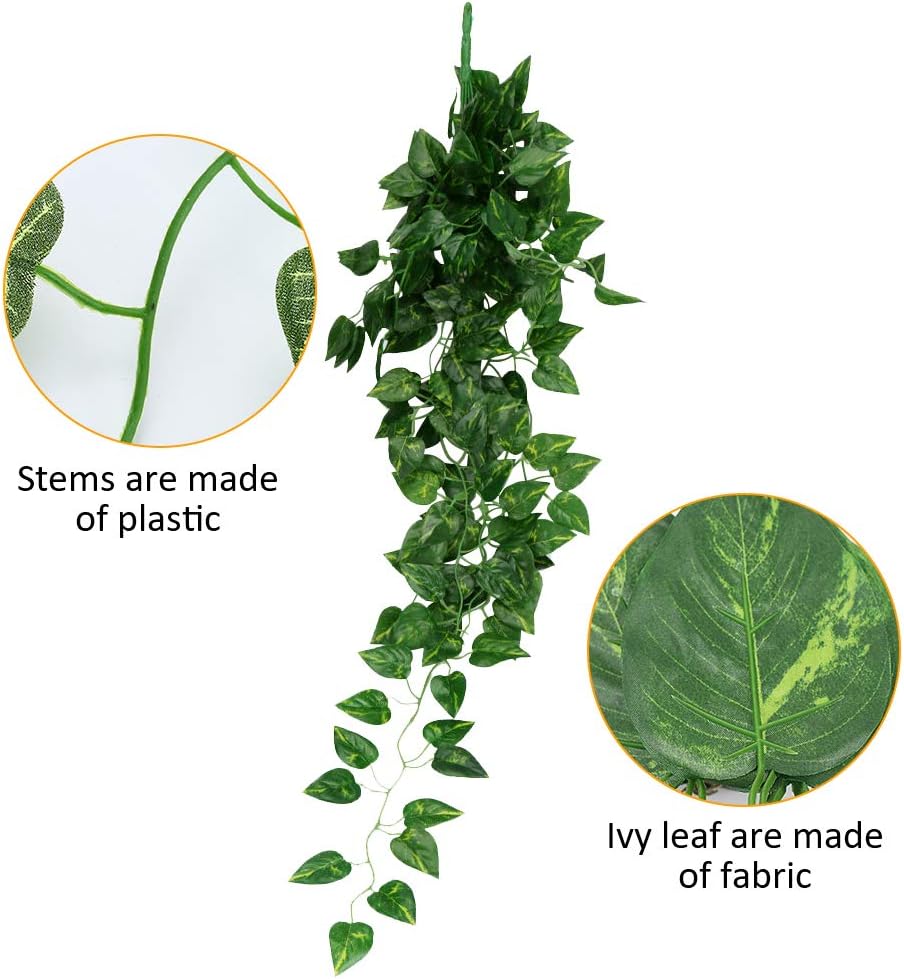 Ousuga Artificial Ivy Garland,2PCS Ivy Garland Fake Vine Greenery Leaves Fake Plants Hanging Vine Plant for Home Kitchen Garden Office Wedding Wall Decoration Indoor Outdoor - Image 4