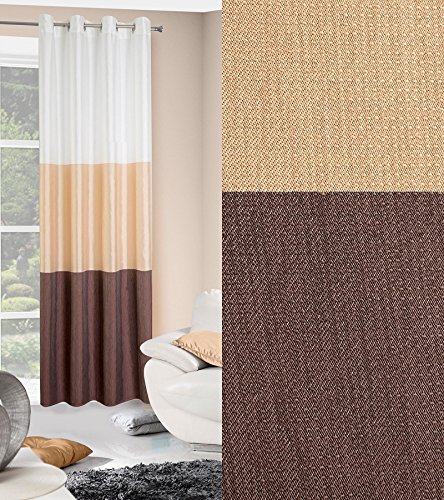 'EuroF Irany ZAS/Sally/K + Bräz Curtains, Polyester, beige, 140 x 250 cm