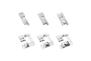 FIKLOTA 6 Sizes Rolled Hem Presser Foot, Wide Rolled Hem and Narrow Hemmer Foot Set for Low Shank Snap-On Singer, Brother, Babylock, Euro-Pro, Janome, Kenmore, White and More Sewing Machines