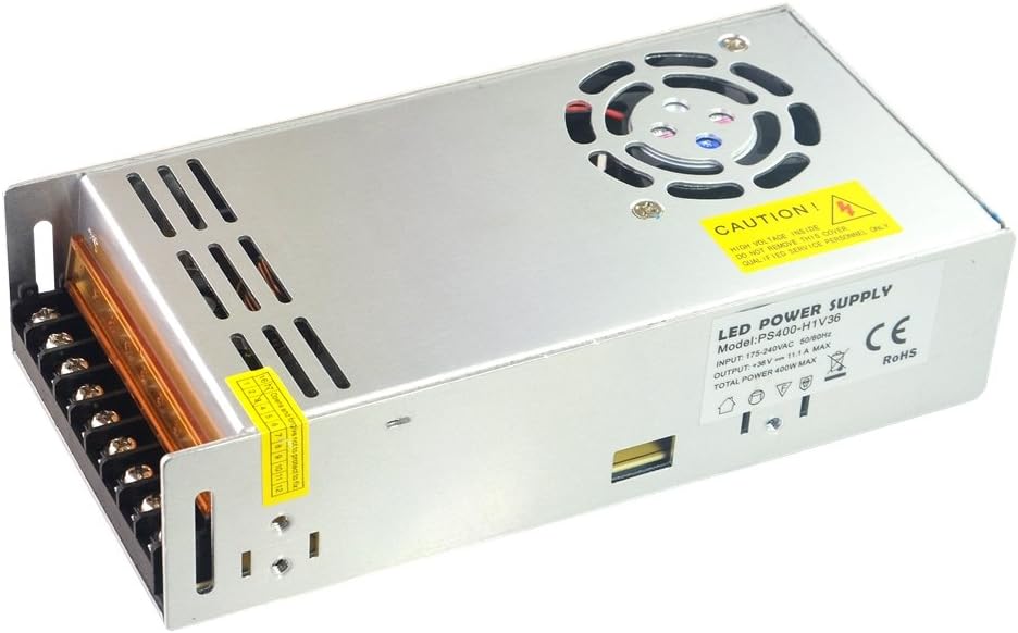 INFINIC 36v 400w LED Switching Power Supply 360w 36vdc 10a Constant Voltage Driver 220V ac-dc Lighting Transformer 36 Volt (SANPU PS400-H1V36)