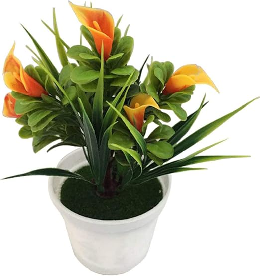 Amazon Com Familyhouse Potted Artificial Flower Plant Decorative
