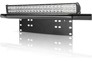 LITEWAY License Plate Light Bar - 20 Inch LED Light Holder 23 Inch License Plate Holder Kit, Bull Bar Style Aluminum Number P