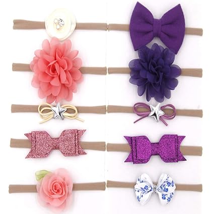 Baby Headband 10pcs Cute Elastic Girls Newborn Fashion Floral