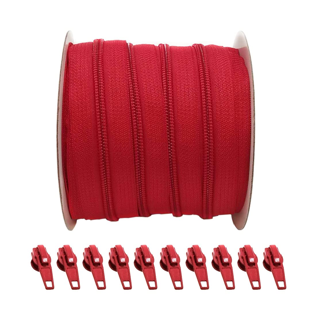 JYC CREATIVE 25 Meters Roll of Continuous Nylon Zipper + 10 Automatic Metal Slider Sliders 5#, Zipper for Sewing Clothes, Zippers, Zipper by Meter,