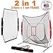 LuxSports 2 in 1 Practice Net and L-Screen(Protection Screen) for Baseball&Softball for Hitting, Pictching, Fielding and More, Commercial Grade Net Set with Strike Zone, Carrying Bag and Stakes