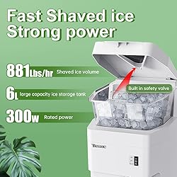 Vtsmax Electric Shaved Ice Machine, 300W Ice Shaver