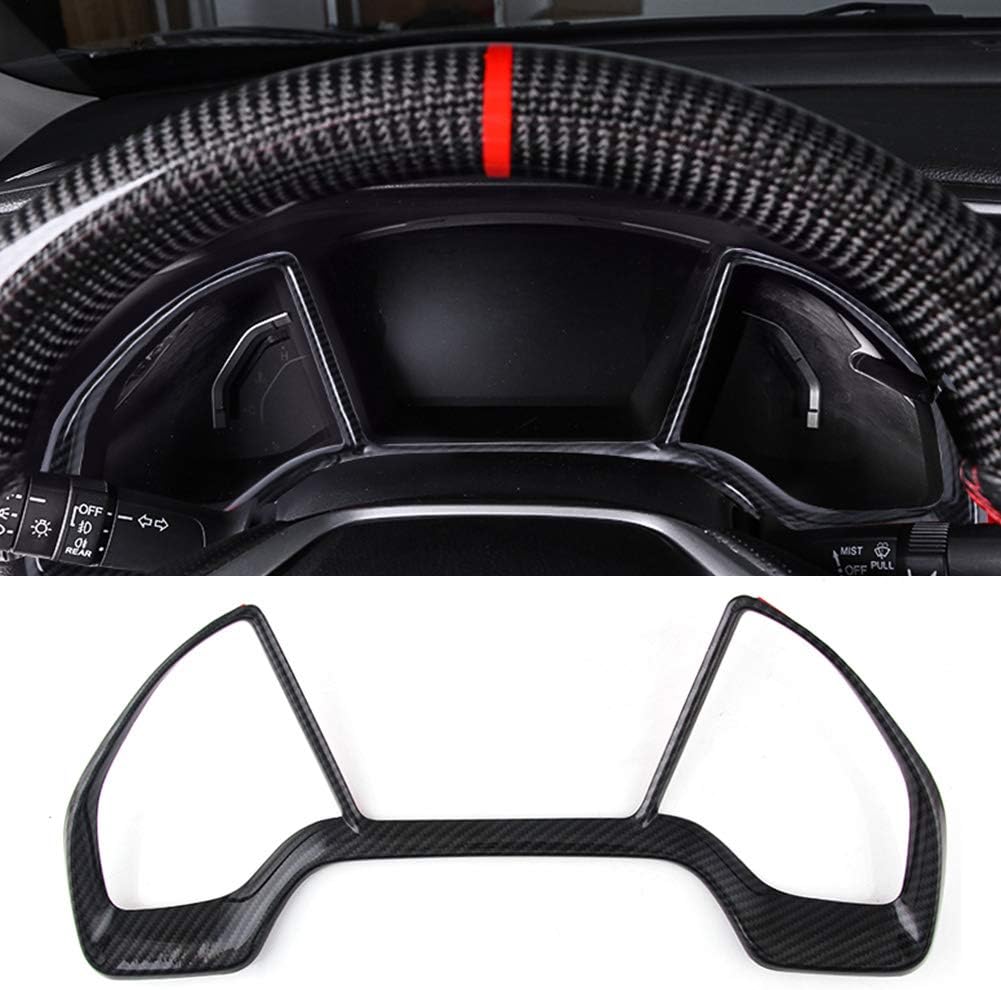 AmgLeeap Custom Fit for 10th Gen Civic Dash Board Instrument Panel Dial Dashboard Trim Cover Frame, ABS Style Decal,Interior Moulding Accessories for Honda Civic 2019 2018 2017 2016 (Carbon Fiber)