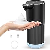 Automatic Foaming Soap Dispenser, Temracha 11.8 oz Touchless Foam Hand Dish Soap Dispenser, 4-Level Adjustable, Wall Mounted, Rechargeable, for Bathroom, Kitchen, Office