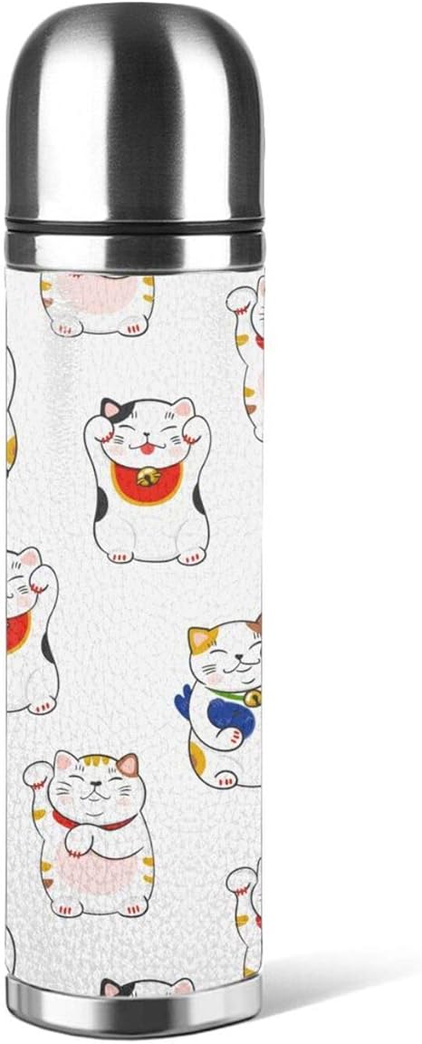 Amazon 可愛い招き猫 水筒 マグボトル サーモスカップ 500ml 直飲み ステンレス ボトル ボトルコップタイプ 軽量 大容量 真空断熱 ケータイマグ ボトル コップ 付き 水筒 マグボトル オンライン通販