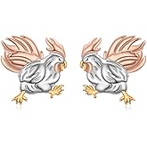 Yearace Animal Stud Earrings for Women 925 Sterling Silver Highland Cow Capybara Robin Bird Cat Bunny Stud Earrings Cute Animals Jewelry Gift for Women Girls