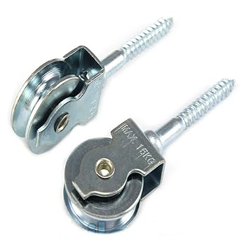 5 Umlenkrollen/Vogelrollen / Seilrollen mit Holzgewinde 30mm