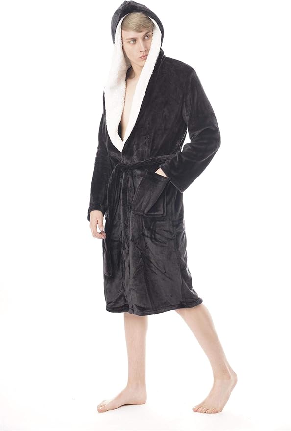 mens sherpa dressing gown