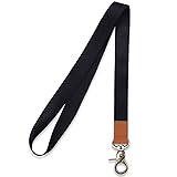 HONZUEN Long Neck Lanyard Leather Keychains with