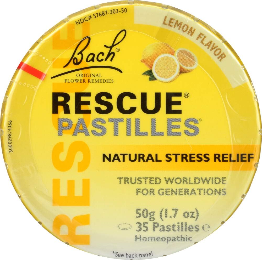 (NOT A CASE) Original Flower Remedies Rescue Pastilles Natural Stress Relief Lemon
