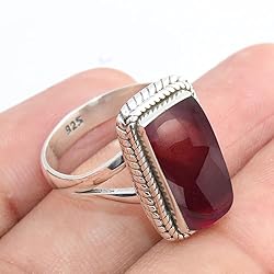 Sterling Silver 925 Ring For Womens Garnet Ring