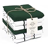 Threadvista 100% Cotton Waffle Kitchen Towels Assorted Set of 6 - Soft Highly Absorbent Durable Reusable - Perfect for Drying Cleaning Everyday Kitchen Use - Quick Dry Dish Towels 16x26 In Green White