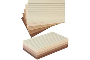 Topeen 100 Sheets 3x5 Colored Ruled Note Cards Index Cards, 250 GSM Heavy Flashcards, 5 Brown