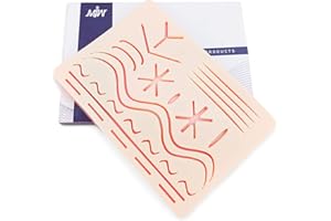 MJW Suture Practice Pads 3 Layer with 27 Wound 5.5x7.7" Suture Practice Kit with Durable Silicon Skin Suture Pad for Training and Practice of Medical Veterinarian Students and Nurses