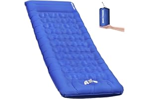 Hualonger Camping Sleeping Pad,5.5" Extra Thick Inflatable Sleeping Pads with Pillow Built-in Foot Pump Sleeping Mat Compact for Camping, Backpacking, Hiking,Traveling Tent