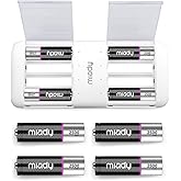 Miady Rechargeable Lithium AA Batteries 8 Pack with Fast Charger, 1.5V 2500mWh High-Power Lithium Batteries AA,Low Self-Discharge Double A Batteries up to 2000+ Cycles