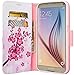Galaxy S7 Edge Case, Samsung Galaxy S7 Edge Wallet Case, Wrist Strap Flip Folio [Kickstand Feature] Pu Leather Wallet Case with ID&Credit Card Slot For Galaxy S7 Edge, Pink Lotus