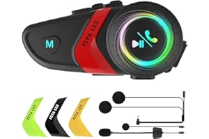 FEYA Motorcycle Helmet Speakers Super Long Battery Life Helmet Headset with Hi-Fi Sound Quality Dual Noise Reduction IPX6 Aut