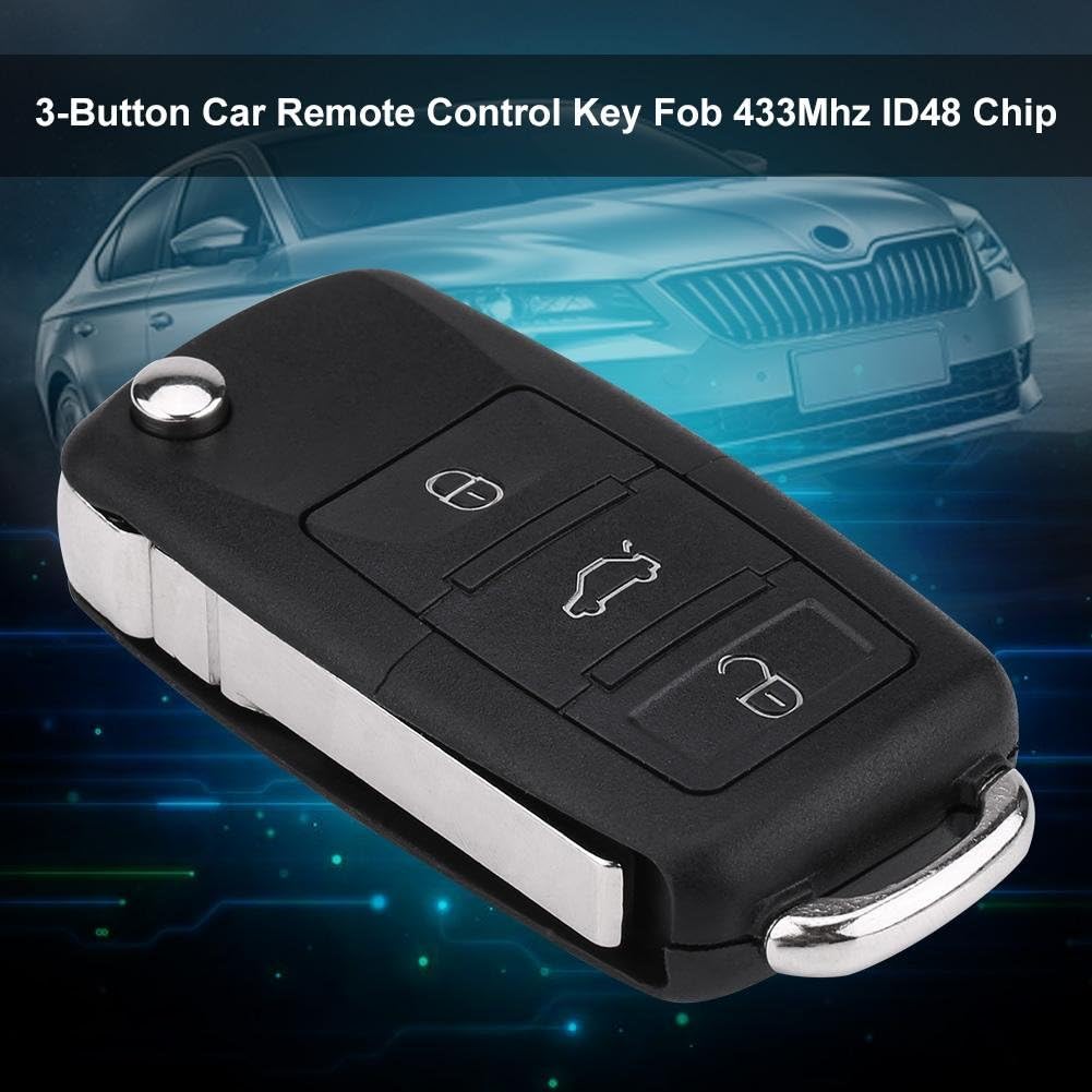 Bediffer Universal 3-Button Car Remote Control Key Fob 433Mhz Chip for Seat Black ABS Material Passenger Car - Image 5