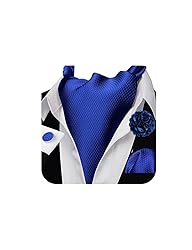 Ailisus Cravat Tie and Lapel Pin Set Mens Solid