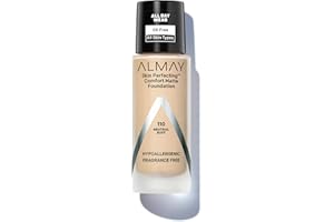 Almay Skin Perfecting Comfort Matte Foundation, Hypoallergenic, Cruelty Free, -Fragrance Free, Dermatologist Tested Liquid Makeup, Neutral Buff, 1 Fluid Ounce