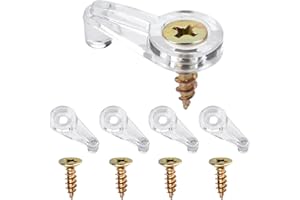 AccEncyc 50 Pack Glass Retainer Kit 4-5mm Clips With Screws for Fixing Cabinet Doors