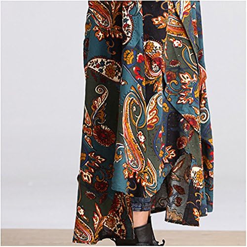 Serenely 2015 Women's 100%cotton 3/4 Sleeve Paisley Print Dresses Vintage Dress