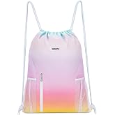 WANDF Drawstring Backpack, Gym Sackpack for Sports | Mesh Pockes, Water-Resistant, Shopping, Yoga, Travel, Beach, Daily Carry