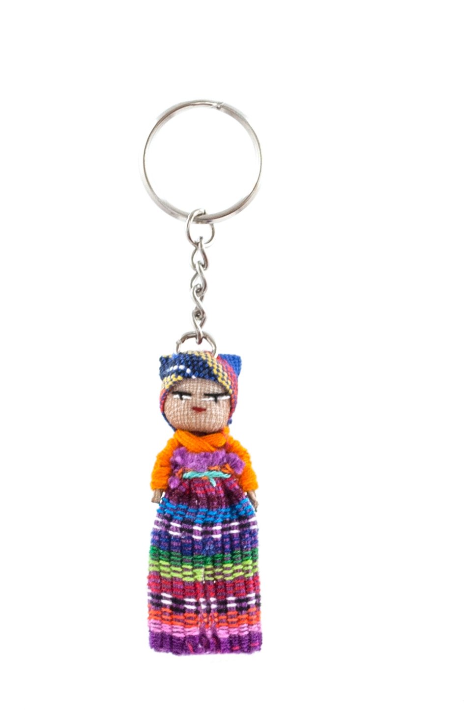 Windhorse Worry Doll Keychain, Multicoloured, 4x8x1cm, Handmade Worry Doll Design, Unisex-Kids