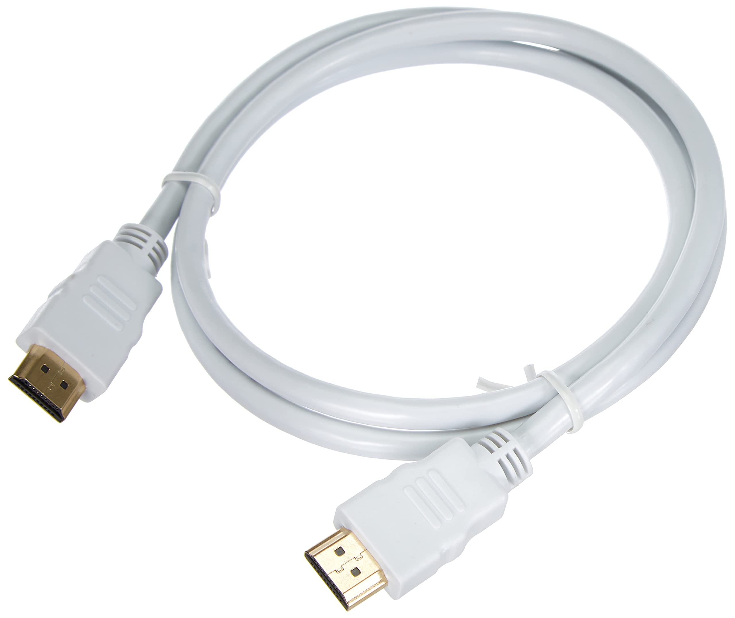 PremiumCord 4K High Speed HDMI + Ethernet Cable 1 m, Compatible with Video 4K 2160p, Full HD 1080p, Deep Colour, 3D, ARC, HDR, 3x Shielded, 10.2 Gbps, Gold-Plated Connectors, White