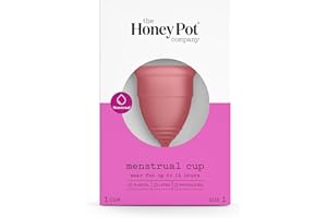The Honey Pot Company - Menstrual Cup - 12 Hour Reusable Protection for Periods - Natural Feminine Hygiene Products - Size 1