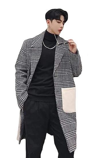 Amazon Debangni ロング チェスターコート メンズ 長袖 秋冬