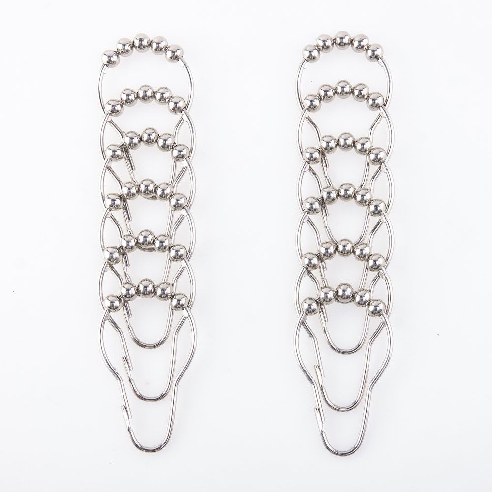 Amazer Shower Curtain Hooks Rings, Stainless Steel Shower Curtain Rings and Hooks for Bathroom Shower Rods Curtains-Set of 12, Polished Nickel: Home & Kitchen