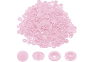 uxcell 100 Sets T5 Resin Plastic Snaps, Glossy Round Resin Fasteners No-Sew Snap Buttons Kit for Fabric Sewing, Crafts, Cloth