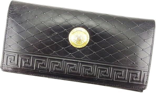 Amazon ヴェルサーチ Versace 長財布 ファスナー付き 財布 レディース メンズ 可 サンバースト 中古 T39 Versace ヴェルサーチ シューズ バッグ
