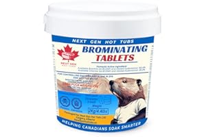 Bromine Tablets Hot Tub – 2Kg Long-Lasting Brominating Tablets for Pools & Spas – Kills Bacteria & Algae for Clean, Clear Wat
