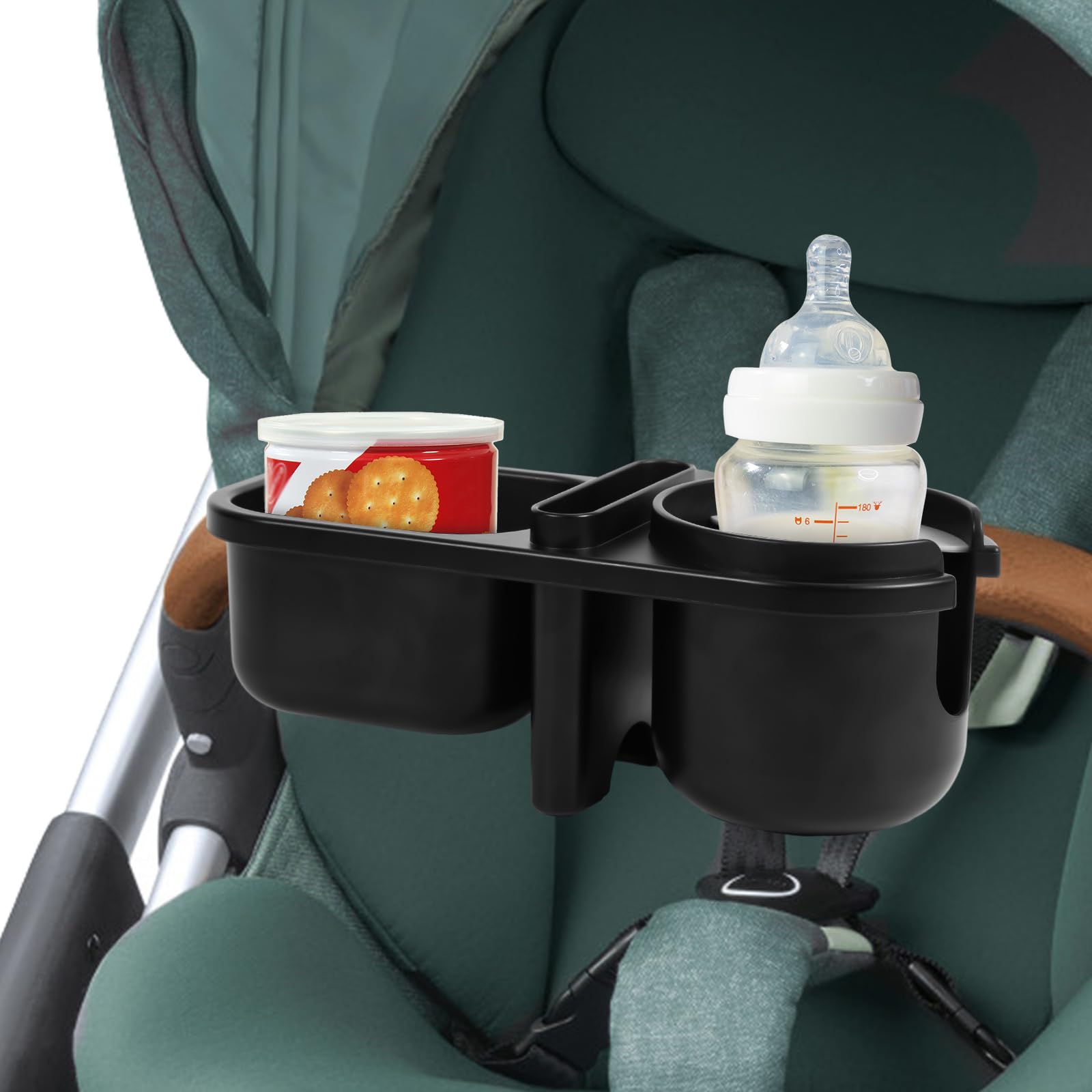 Universal 3 in 1 Snack Tray with Cup Holder, Phone Holder - Attaches to Stroller, Wheelchair, Baby Walker