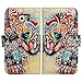 Bcov for Samsung Galaxy S6, Bfun Packing Tribal Flowers Floral Elephant Leather Wallet Case Cover for Samsung Galaxy S6 Gs6
