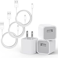 iPhone Charger,ZUQIETA 3Pack (Apple MFi Certified) Lightning Cable Data Sync Charging Cords with 3Pack USB Wall Charger…