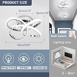 EIDISUNY Led Ceiling Light 30cm Chrome 26W 6000K Cool White Modern Fixture view 2