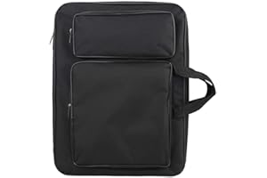 haozaikeji A3 Artist Portfolio Carrying Case Portable Draw Board Painting Pad Backpack Waterproof Heavy Duty Canvas Shoulder 