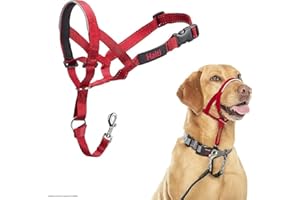 HALTI Headcollar - To Stop Your Dog Pulling on the Leash. Adjustable, Reflective and Lightweight, with Padded Nose Band. Dog Training Anti-Pull Collar for Medium Dogs (Size 3, Red)